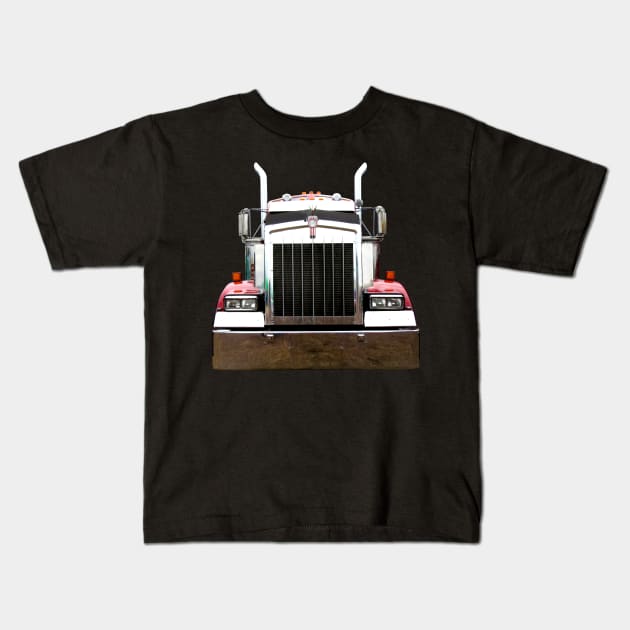 Kenworth 1990s classic truck high contrast Kids T-Shirt by soitwouldseem